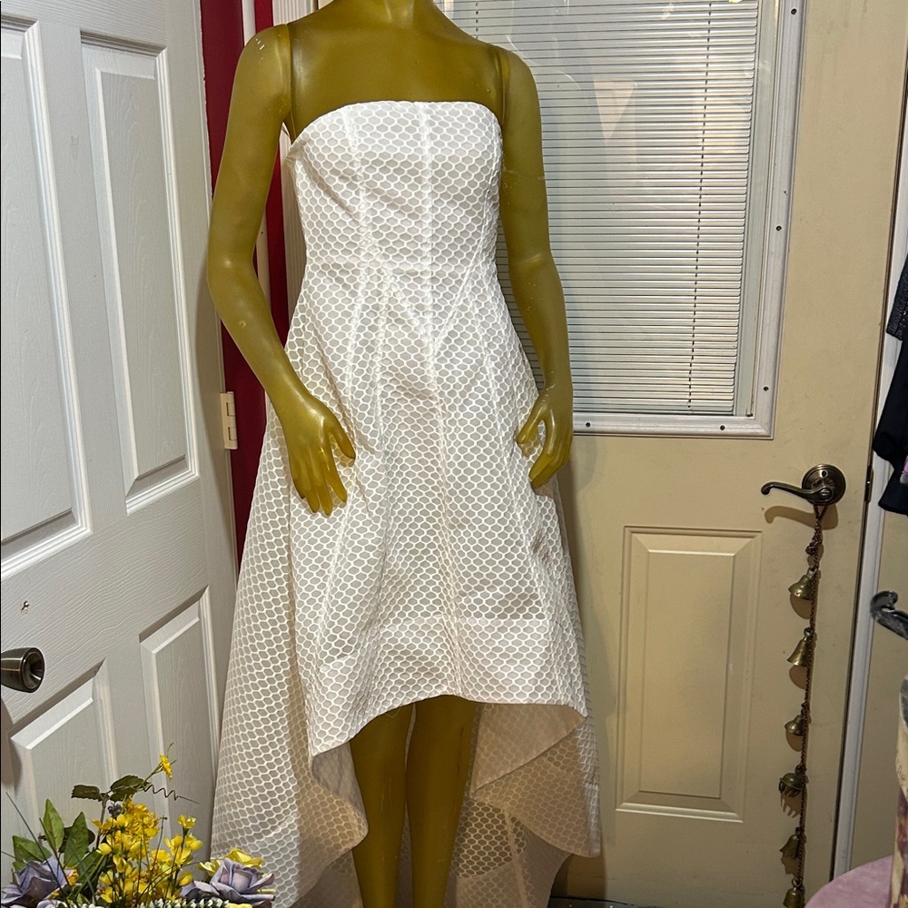 NWT b-Sharp Chic White Strapless High-Low Dress